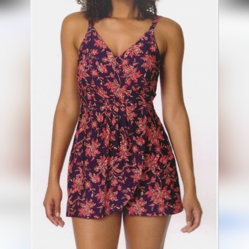 Lands' End Women's Tulip Skirt UPF50 One Piece Swimsuit